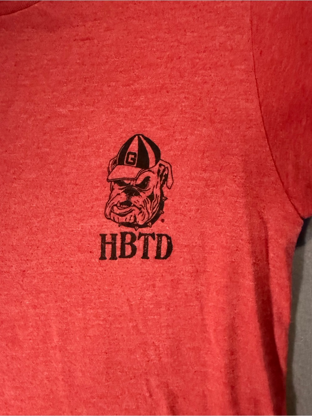 Georgia Bulldog Tultex Heather Red Short Sleeve Crewneck Tee with Chest Graphic - Picture 2 of 4